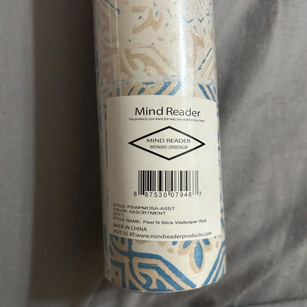 Elegant Blue and Beige Patterned Wallpaper Set Of 3